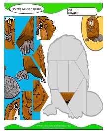 Puzzle Kes Yapıştır Çalışma Sayfaları
